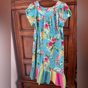 Puanani Floral Hawaiian Maxi Dress vintage